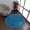 Rugsotic Hand Tufted Shag Rug 8X8 Round Solid Turquoise Polyester K00111